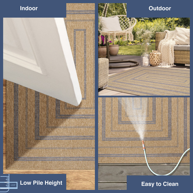 Mason-Jax Geometric Indoor / Outdoor Rug, Rectangle 6'6" x 9'4"