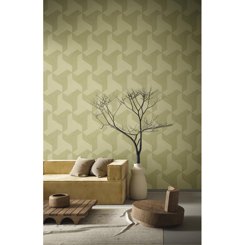Galerie Synergy Geometric Wallpaper, Green