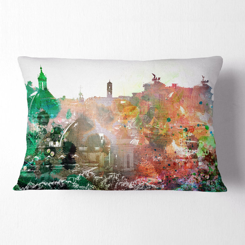 Coussin décoratif coloré aquarelle