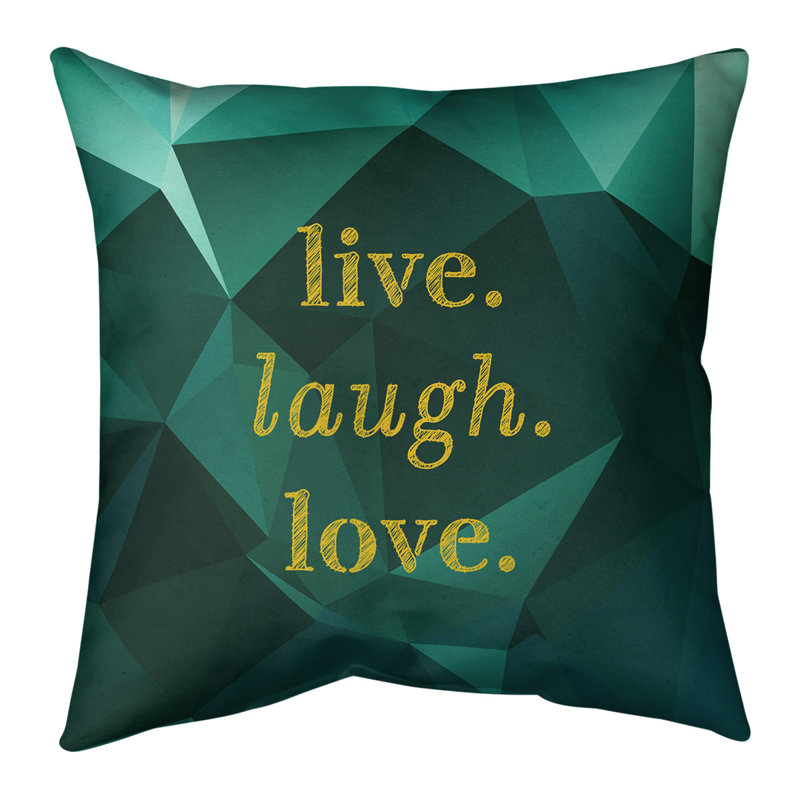 Housse de coussin en lin en faux gemme love, 20 po x 20 po, Émeraude / doré