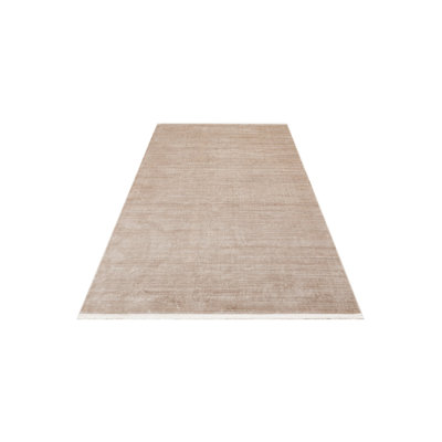 Tapis beige en polyester tissé à la machine Butner