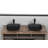 13.0" L -18.13" W -4" H Matte Shell Glass Rectangular Vessel Bathroom Sink In Black With Matte Black Faucet And Pop-Up Drain In Matte Black