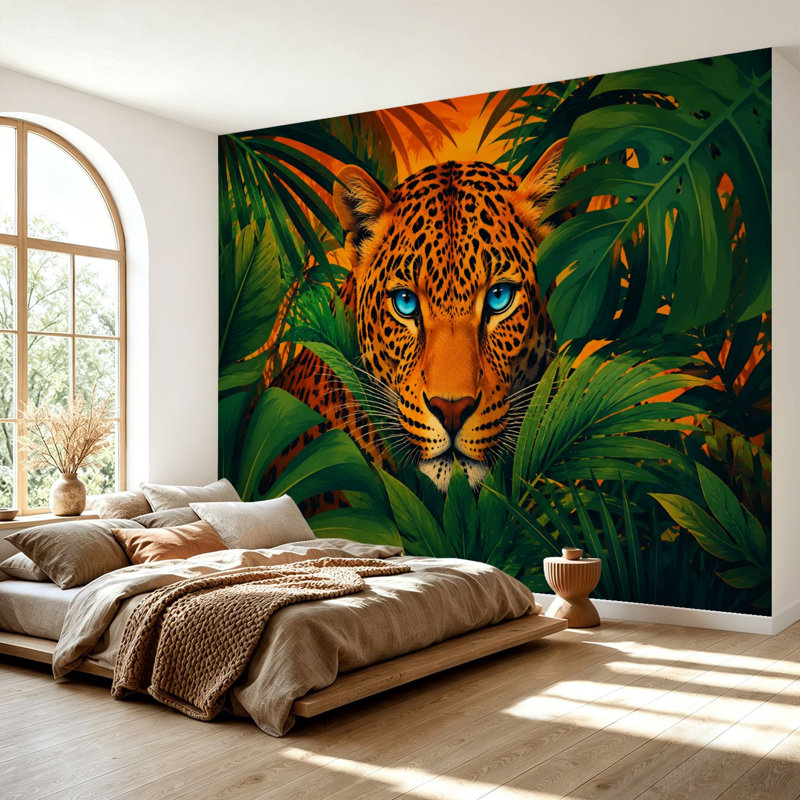 Adhésif mural Majestic Leopard Blue Eyes, L 69 po x l 96 po, Couleur 4