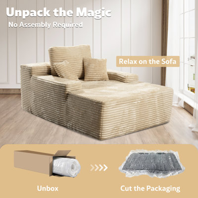 Boneless Single Sleeper Sofa – No Assembly Required, Plush Comfort For Living Room, Bedroom, Or Office