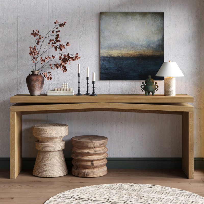 65'' Long Console Table For Entryway, Antique Brown