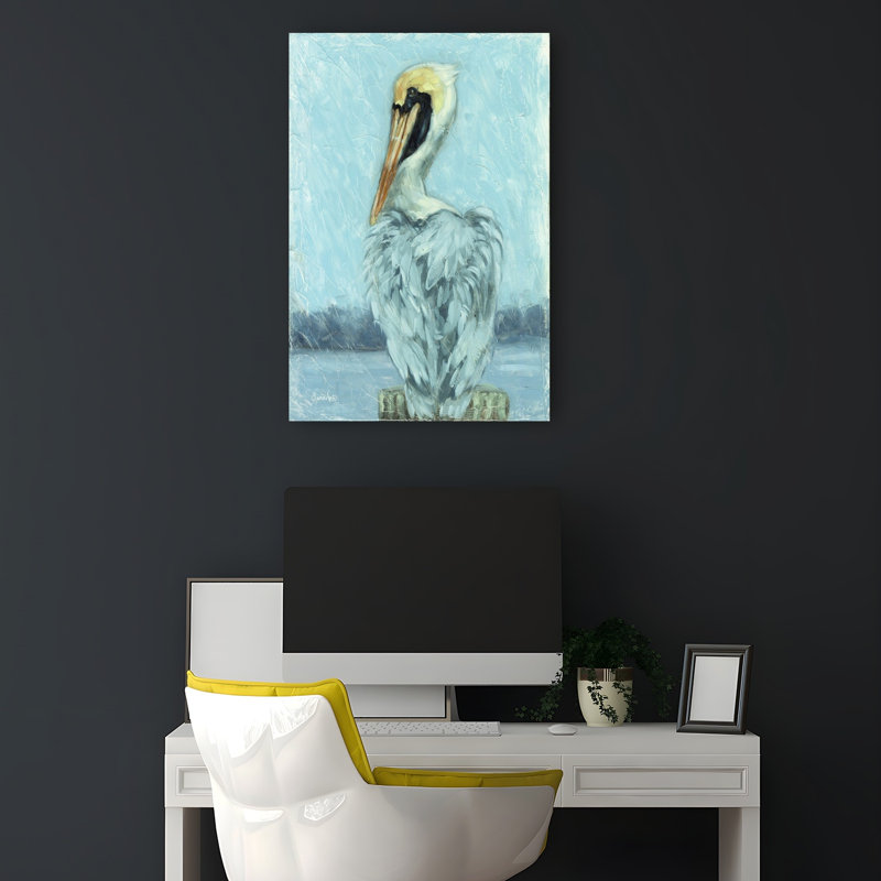 By The Bay Vintage Bird Pelican Coastal Nature Wall Art Print 1 Piece Wrapped Canvas Wall Art, 45.72cm H x 30.48cm W
