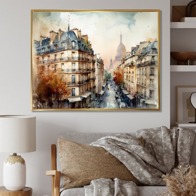 Aquarelle de Paris, France I sur impression sur toile