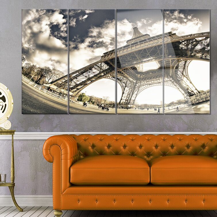 DesignArt Eiffel Tower In Sunny Winter Morning On Canvas 4 Pieces Print ...