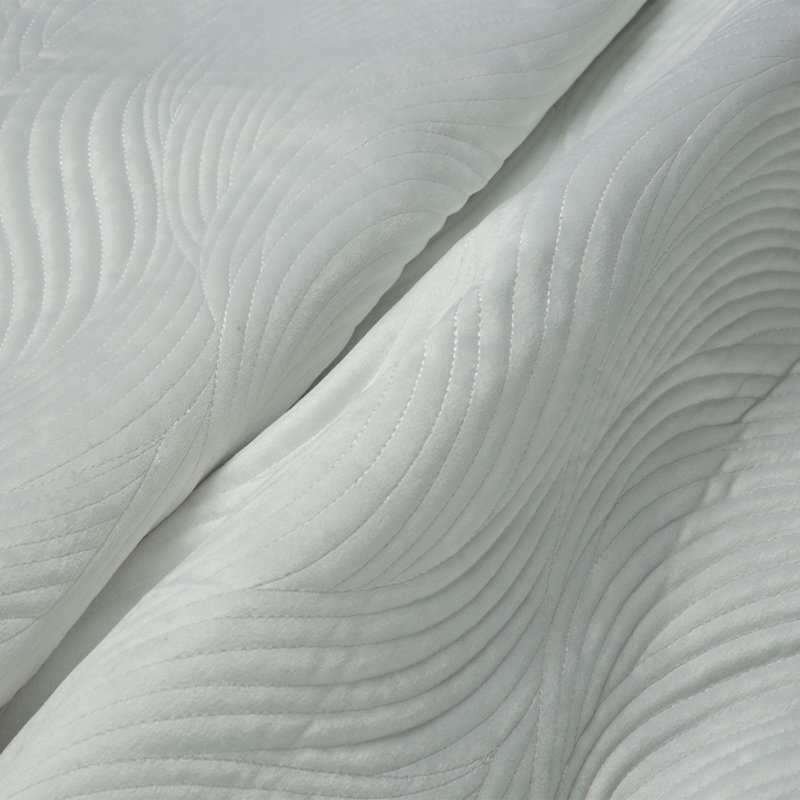 Carmody Polyester Solid Colour Bedspread, W170 x L210cm, White