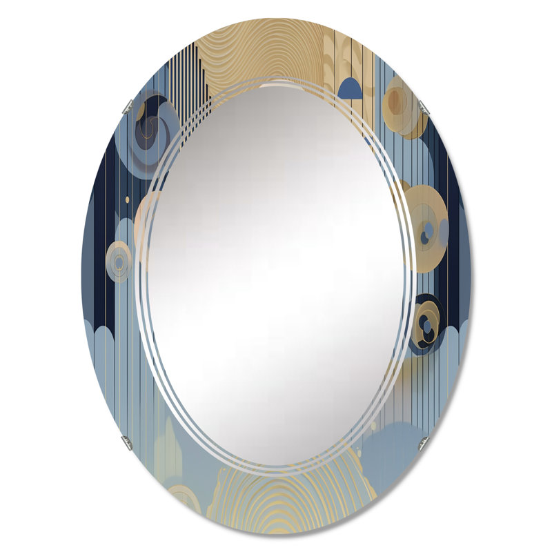 Edur - Miroir mural moderne ovale, 36 po x 24 po