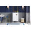 Meuble-lavabo de 20 po avec lavabo en céramique, ensemble de meuble-lavabo simple autoportant avec porte à fermeture douce, poignées en demi-lune chic, style français-120190021
