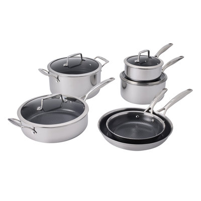 Henckels Paradigm Ceramic 10-Pc Stainless Steel Dual Performance Cookware Set