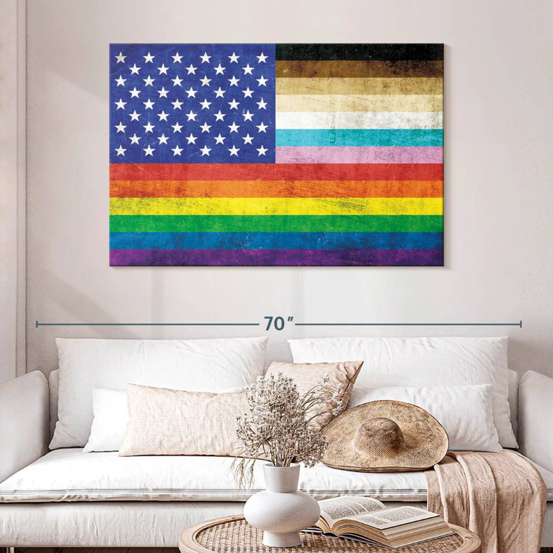 Grunge American Pride Flag, 32" H x 48" W