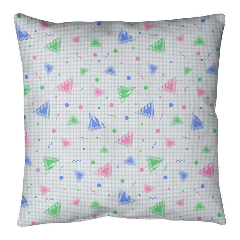 Coussin de sol géométrique Katelyn Elizabeth, 40 po x 40 po, Bleu / vert