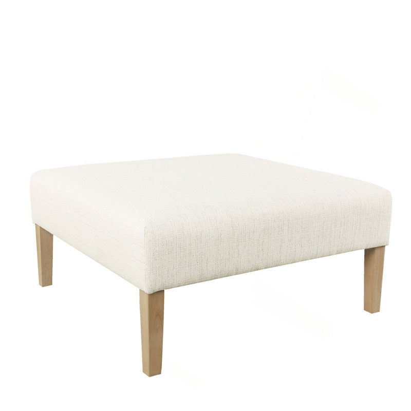 Table basse avec repose-pieds Dan, bois brun, polyester crème 36 pouces