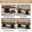 Table basse ovale extensible 31 "à 55", noyer
