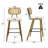 26" Modern Upholstered Low Back Rattan Wood Counter Height Stool-96885271-101069453