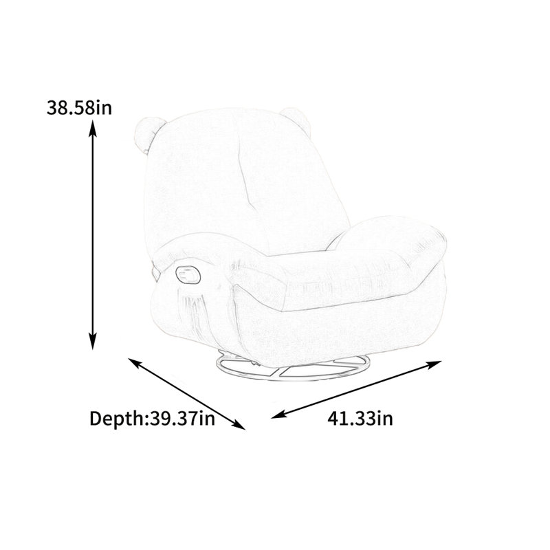 Fauteuil inclinable en flanelle avec éponge., Mélange de polyester rose