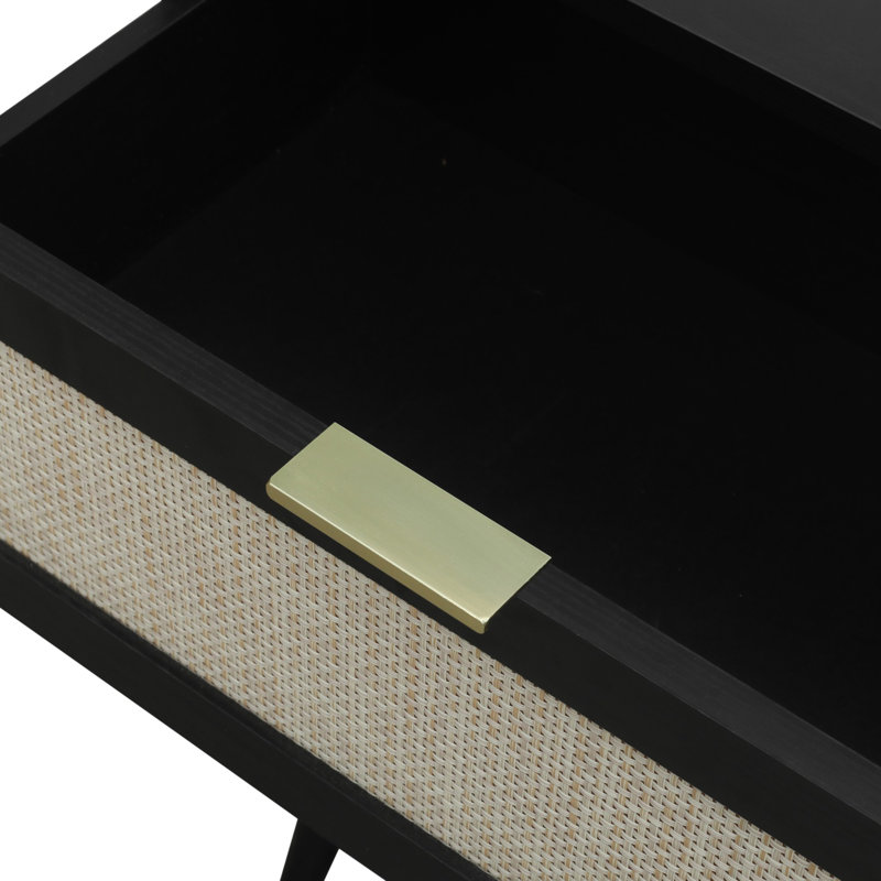 3-Drawer Nightstand, Black