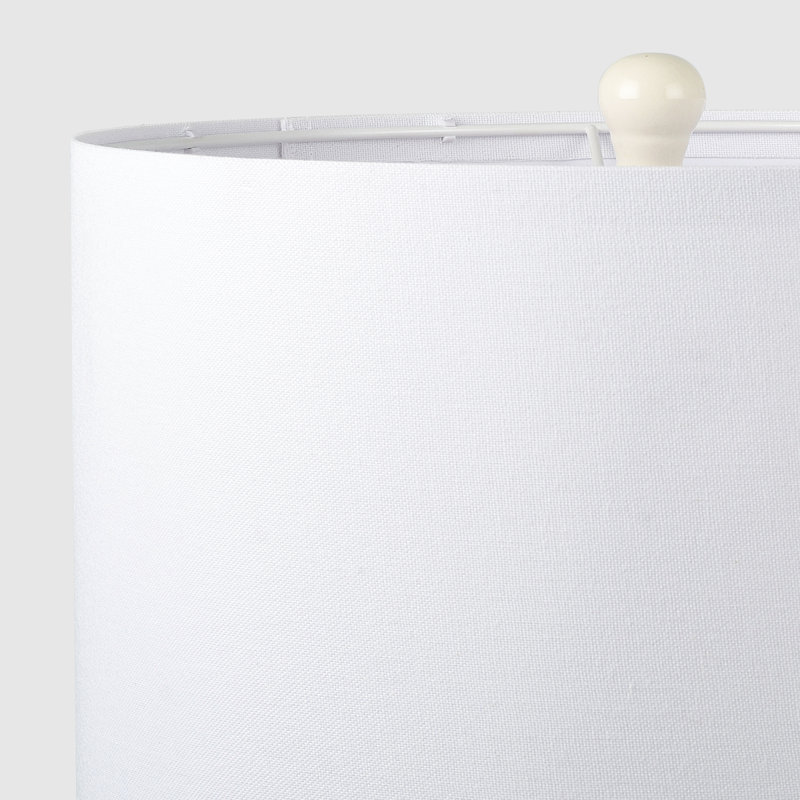 Srivatsa 21‘’ White Etched Ceramic Table Lamp with White Shade