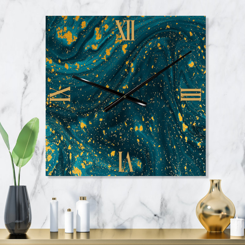 Horloge murale en marbre avec paillettes, Moyen