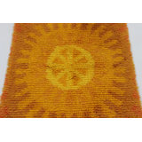 Vintage Swedish Rya Runner With Rust And Gold Sunburst Medallion - Rug & Kilim