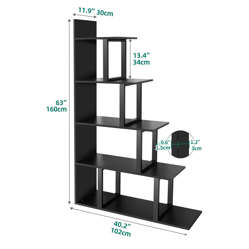 160cm H x 102cm W Bookcase, Black