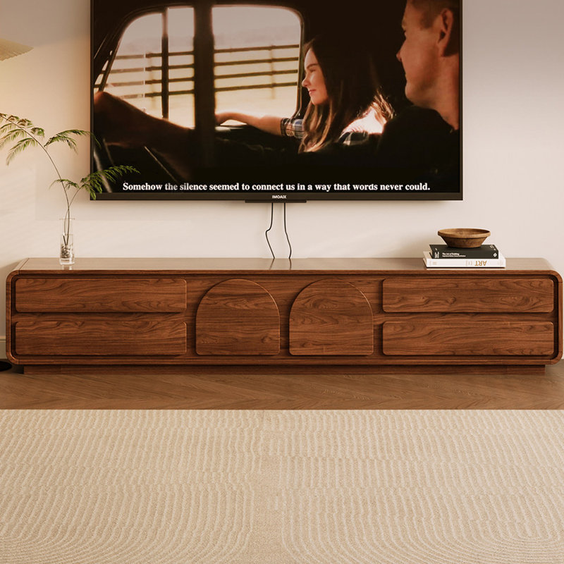 Meuble télé rétro en bois manufacturé brun noisette, 70.87