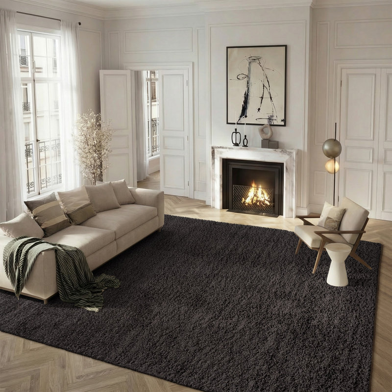 Tapis gris foncé Amoroso, Rectangle 8 pi x 10 pi