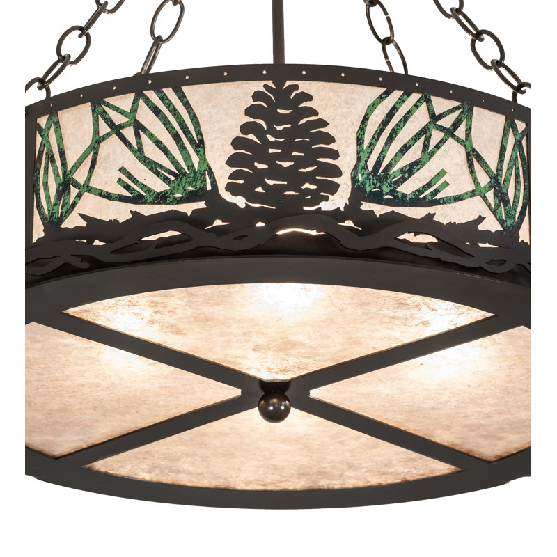 Mountain Pine Mica Semi Flush Mount