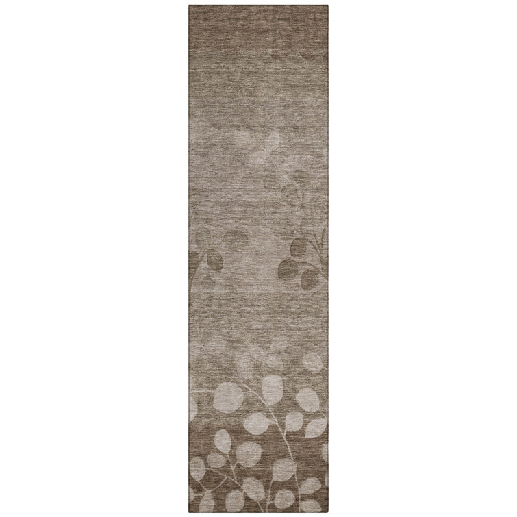 Machine Washable Indoor/Outdoor Xhevrie Taupe Rug