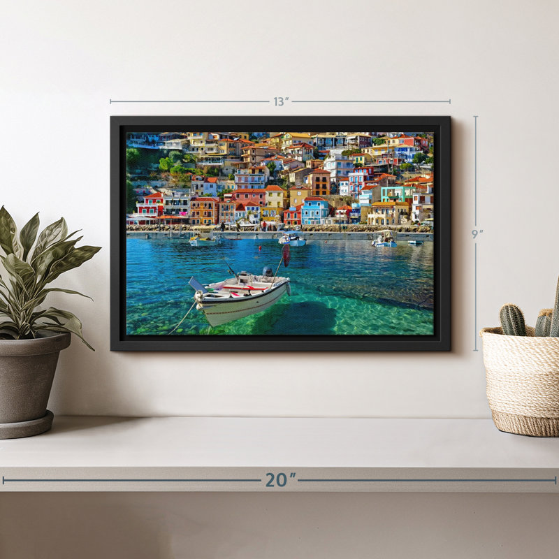 Plage "Impression sur toile Meniera Beach Town", H 9 po x l 13 po