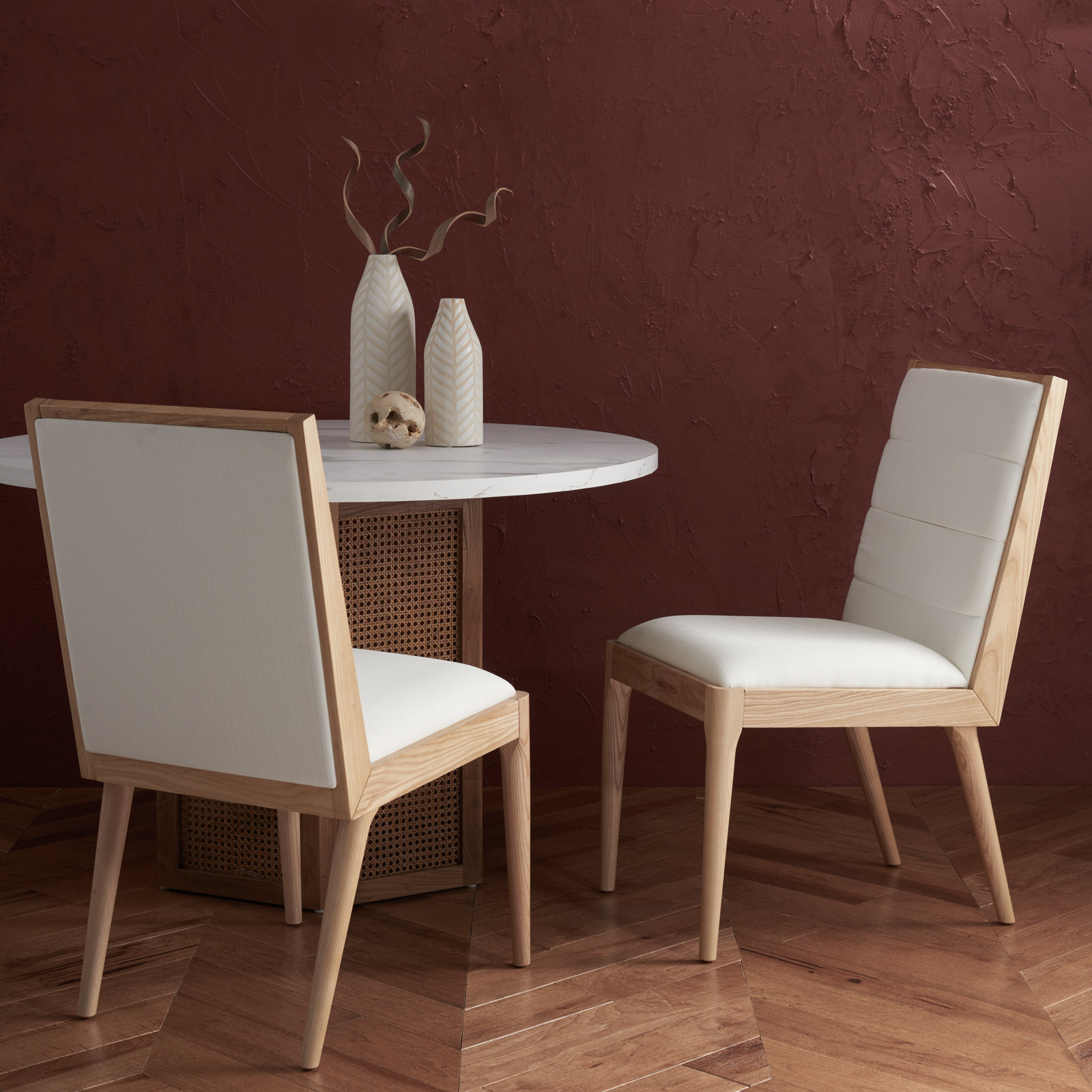Preston 17.1'' H Linen Upholstered Ash Side Chair, Natural