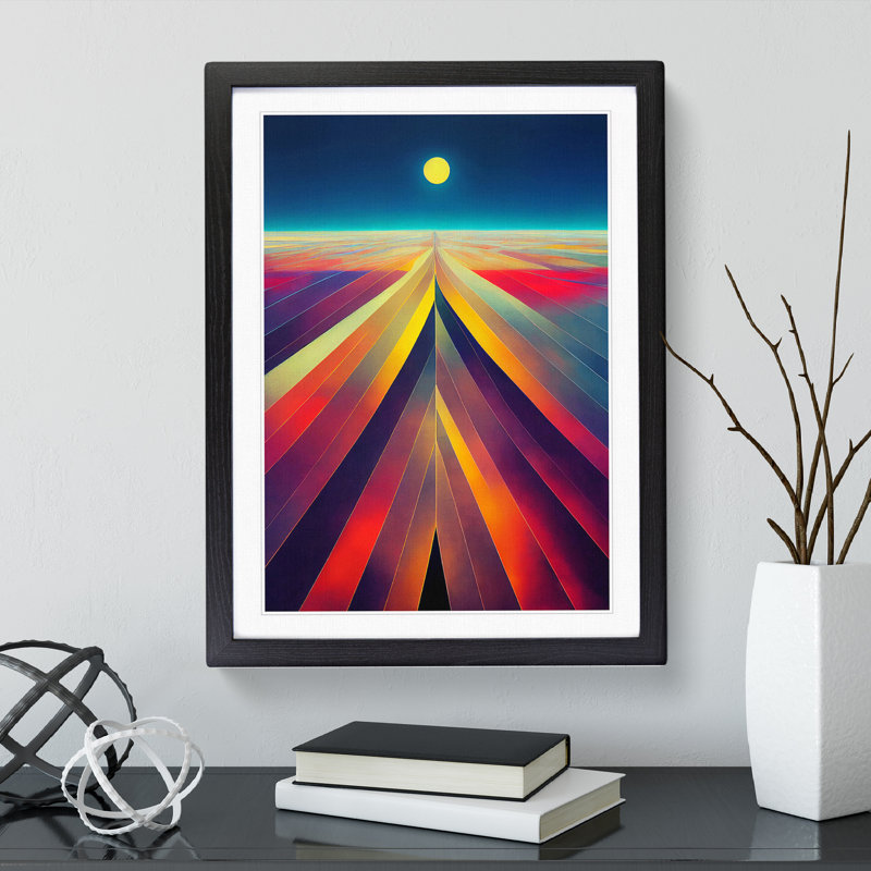 Sensational Abstract Sunset - Single Picture Frame Print, Black, 64cm H x 46cm W x 2cm D