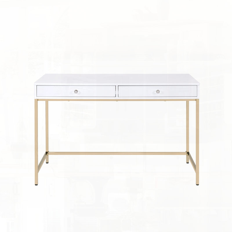 Bureau d'écriture avec tiroirs de rangement à base ouverte en métal