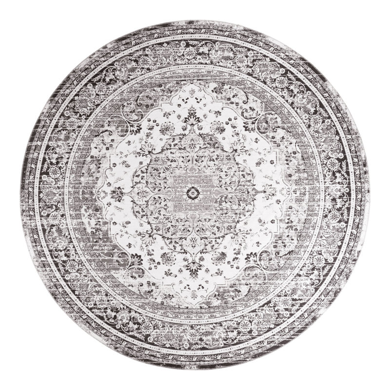 Round Raqueta Oriental 200cm X 200cm Area Rug