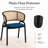 Mid-Century Modern Velvet Dining Chair with Cane Rattan Back, Luxury Boho Accent Chair with Stainless Steel Legs for Kitchen & Bistro-1404574332-1365189869