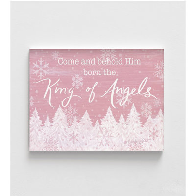 Pink Christmas House Decor Idea, White Snowy Forest Xmas Tree House Decor, Girly Christmas Guest Bedroom Wall Art Poster