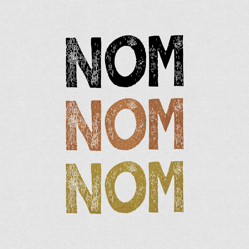 «Nom Nom Nom Food», art textuel, H 12 po x l 12 po, No, Toile tendue