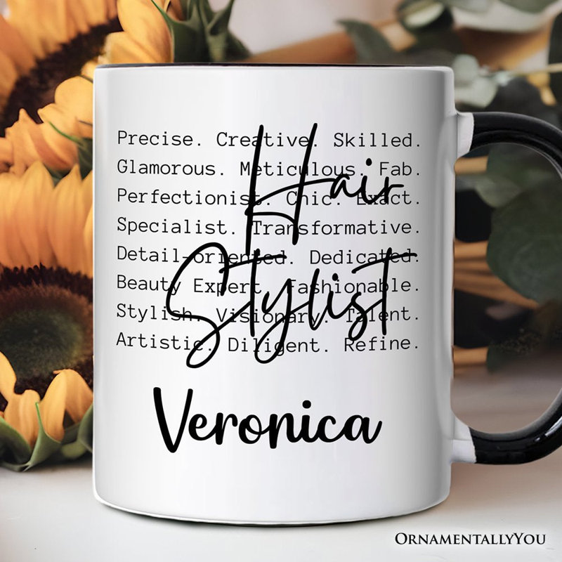 Tasse de définition de coiffeur, mots de appréciation de salon de beauté avec nom personnalisé