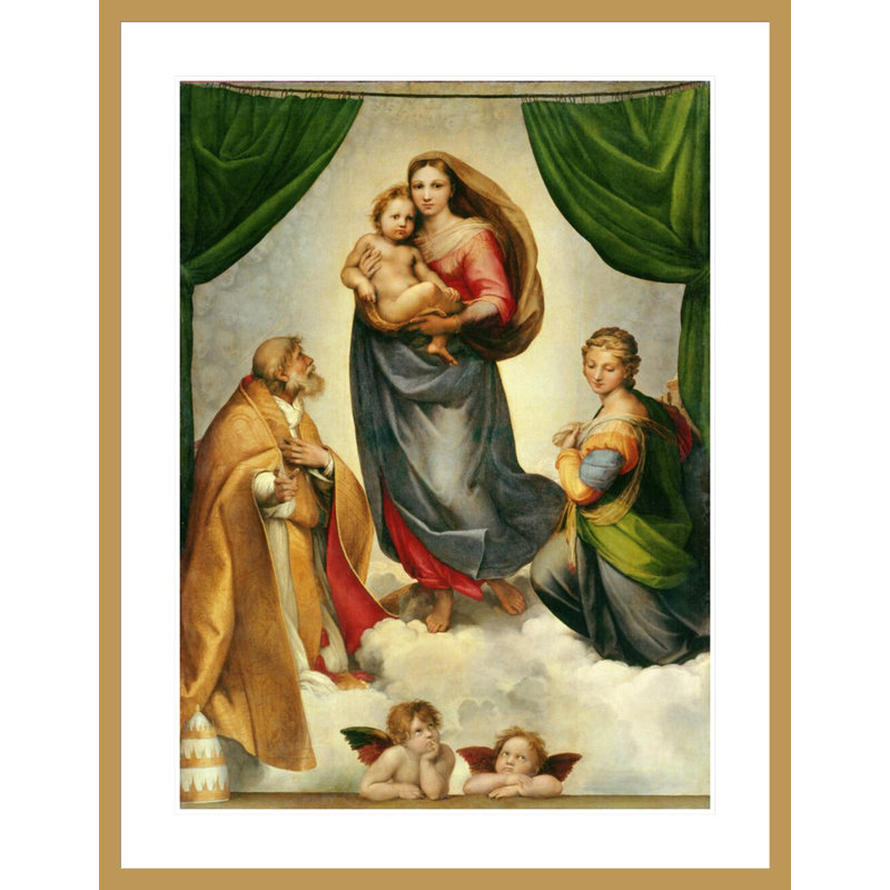 «The Sistine Madonna» par Raphael, impression giclée sur cadre, H 41,5 po x l 32,28 po