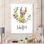 Adorable personnage de dessin animé de lama - Art mural pour enfants, art sur toile