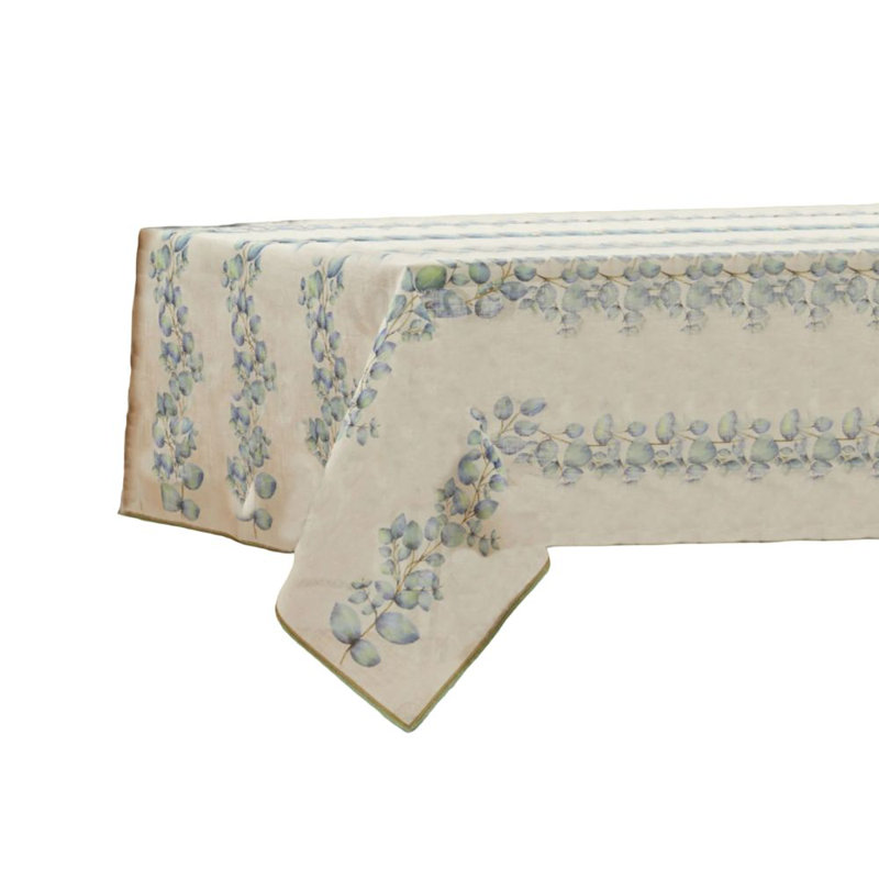 Magnifique nappe de couleur lierre dans des tons pastel bleus et verts