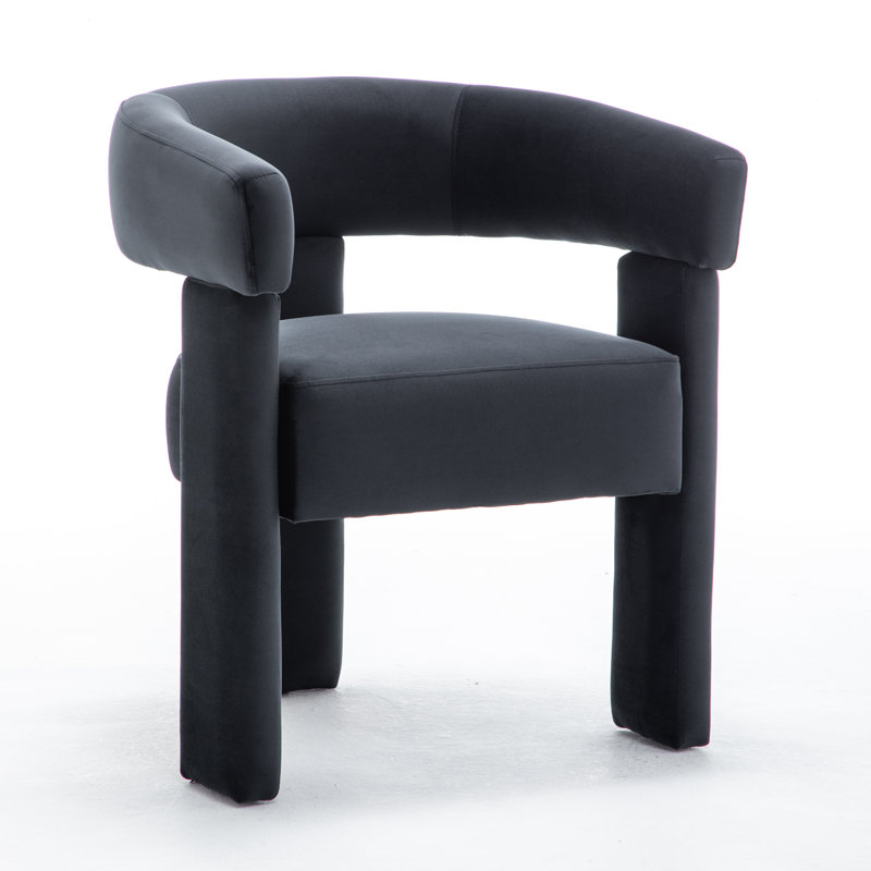 Chaise légère et luxueuse en velours, Noir