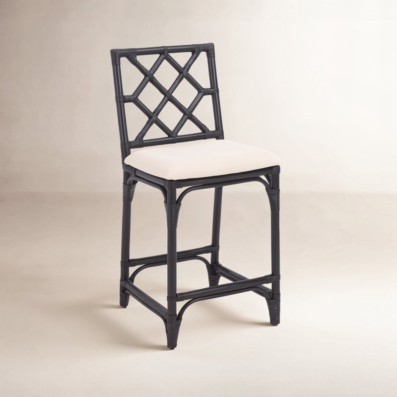Tabouret de bar avec coussin Bhumi, Noir