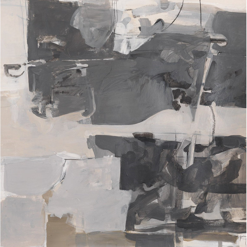 «Study of Gray IV», peinture sur toile à cadre flottant, H 30 po x l 24 po