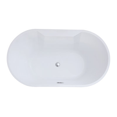 Baignoire autoportante ovale à double extrémité en acrylique 56 pouces Kingston Eden