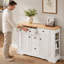 Buffet rustique de salle à manger - Buffet avec rangement spacieux, tablettes réglables et charme campagnard-131101263