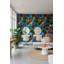 Murales tropicales avec papier peint maisons colorées