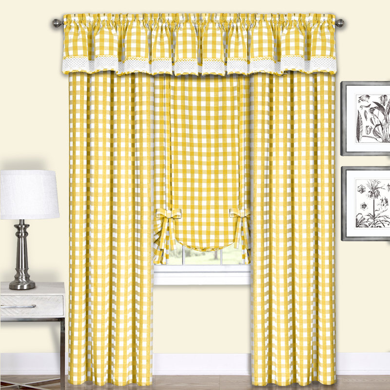 Haylee Semi Sheer Single Curtain Panel, Yellow, 42" W x 95" L